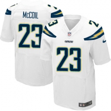Men's Nike Los Angeles Chargers #23 Dexter McCoil Elite White NFL Jersey