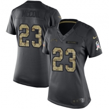 Women's Nike Los Angeles Chargers #23 Dexter McCoil Limited Black 2016 Salute to Service NFL Jersey