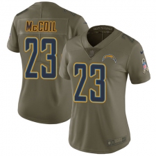 Women's Nike Los Angeles Chargers #23 Dexter McCoil Limited Olive 2017 Salute to Service NFL Jersey
