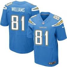 Men's Nike Los Angeles Chargers #81 Mike Williams Elite Electric Blue Alternate NFL Jersey