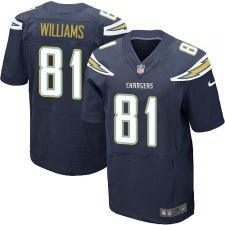 Men's Nike Los Angeles Chargers #81 Mike Williams Elite Navy Blue Team Color NFL Jersey