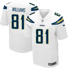 Men's Nike Los Angeles Chargers #81 Mike Williams Elite White NFL Jersey