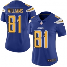 Women's Nike Los Angeles Chargers #12 Mike Williams Limited Electric Blue Rush Vapor Untouchable NFL Jersey