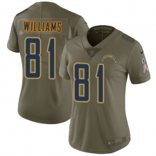 Women's Nike Los Angeles Chargers #81 Mike Williams Limited Olive 2017 Salute to Service NFL Jersey