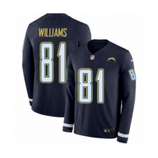 Youth Nike Los Angeles Chargers #81 Mike Williams Limited Navy Blue Therma Long Sleeve NFL Jersey