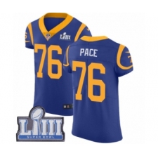 Men's Nike Los Angeles Rams #76 Orlando Pace Royal Blue Alternate Vapor Untouchable Elite Player Super Bowl LIII Bound NFL Jersey