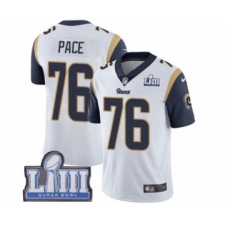 Men's Nike Los Angeles Rams #76 Orlando Pace White Vapor Untouchable Limited Player Super Bowl LIII Bound NFL Jersey