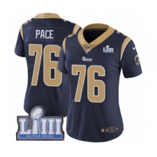 Women's Nike Los Angeles Rams #76 Orlando Pace Navy Blue Team Color Vapor Untouchable Limited Player Super Bowl LIII Bound NFL Jersey