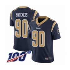 Men's Los Angeles Rams #90 Michael Brockers Navy Blue Team Color Vapor Untouchable Limited Player 100th Season Football Jersey