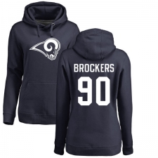 NFL Women's Nike Los Angeles Rams #90 Michael Brockers Navy Blue Name & Number Logo Pullover Hoodie