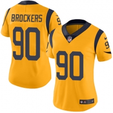 Women's Nike Los Angeles Rams #90 Michael Brockers Limited Gold Rush Vapor Untouchable NFL Jersey