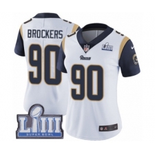 Women's Nike Los Angeles Rams #90 Michael Brockers White Vapor Untouchable Limited Player Super Bowl LIII Bound NFL Jersey