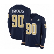 Youth Nike Los Angeles Rams #90 Michael Brockers Limited Navy Blue Therma Long Sleeve NFL Jersey