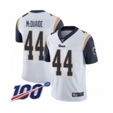 Men's Los Angeles Rams #44 Jacob McQuaide White Vapor Untouchable Limited Player 100th Season Football Jersey