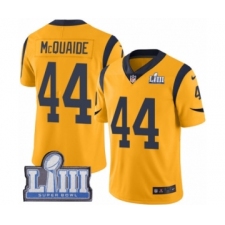 Men's Nike Los Angeles Rams #44 Jacob McQuaide Limited Gold Rush Vapor Untouchable Super Bowl LIII Bound NFL Jersey