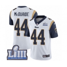 Men's Nike Los Angeles Rams #44 Jacob McQuaide White Vapor Untouchable Limited Player Super Bowl LIII Bound NFL Jersey