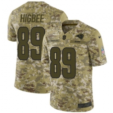 Men's Nike Los Angeles Rams #89 Tyler Higbee Limited Camo 2018 Salute to Service NFL Jersey