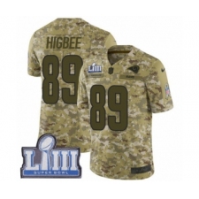 Men's Nike Los Angeles Rams #89 Tyler Higbee Limited Camo 2018 Salute to Service Super Bowl LIII Bound NFL Jersey