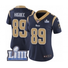 Women's Nike Los Angeles Rams #89 Tyler Higbee Navy Blue Team Color Vapor Untouchable Limited Player Super Bowl LIII Bound NFL Jersey