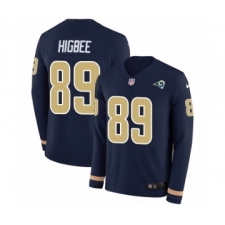 Youth Nike Los Angeles Rams #89 Tyler Higbee Limited Navy Blue Therma Long Sleeve NFL Jersey