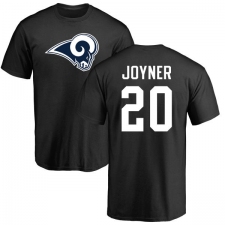 NFL Nike Los Angeles Rams #20 Lamarcus Joyner Black Name & Number Logo T-Shirt
