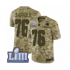 Men's Nike Los Angeles Rams #76 Rodger Saffold Limited Camo 2018 Salute to Service Super Bowl LIII Bound NFL Jersey