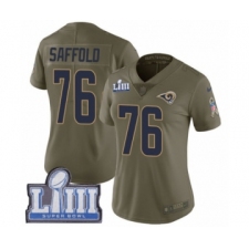 Women's Nike Los Angeles Rams #76 Rodger Saffold Limited Olive 2017 Salute to Service Super Bowl LIII Bound NFL Jersey