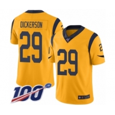 Men's Los Angeles Rams #29 Eric Dickerson Limited Gold Rush Vapor Untouchable 100th Season Football Jersey