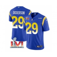 Men's Los Angeles Rams #29 Eric Dickerson Royal 2022 Super Bowl LVI Vapor Limited Stitched Jersey