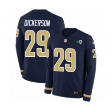 Men's Nike Los Angeles Rams #29 Eric Dickerson Limited Navy Blue Therma Long Sleeve NFL Jersey