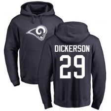 NFL Nike Los Angeles Rams #29 Eric Dickerson Navy Blue Name & Number Logo Pullover Hoodie