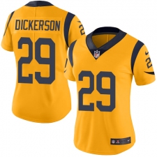 Women's Nike Los Angeles Rams #29 Eric Dickerson Limited Gold Rush Vapor Untouchable NFL Jersey