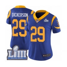 Women's Nike Los Angeles Rams #29 Eric Dickerson Royal Blue Alternate Vapor Untouchable Limited Player Super Bowl LIII Bound NFL Jersey