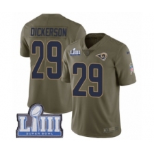 Youth Nike Los Angeles Rams #29 Eric Dickerson Limited Olive 2017 Salute to Service Super Bowl LIII Bound NFL Jersey