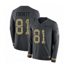 Men's Nike Los Angeles Rams #81 Gerald Everett Limited Black Salute to Service Therma Long Sleeve NFL Jersey