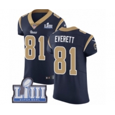 Men's Nike Los Angeles Rams #81 Gerald Everett Navy Blue Team Color Vapor Untouchable Elite Player Super Bowl LIII Bound NFL Jersey