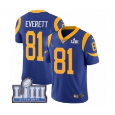 Men's Nike Los Angeles Rams #81 Gerald Everett Royal Blue Alternate Vapor Untouchable Limited Player Super Bowl LIII Bound NFL Jersey
