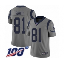 Youth Los Angeles Rams #81 Gerald Everett Limited Gray Inverted Legend 100th Season Football Jersey