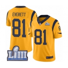 Youth Nike Los Angeles Rams #81 Gerald Everett Limited Gold Rush Vapor Untouchable Super Bowl LIII Bound NFL Jersey