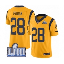 Youth Nike Los Angeles Rams #28 Marshall Faulk Limited Gold Rush Vapor Untouchable Super Bowl LIII Bound NFL Jersey