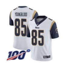 Men's Los Angeles Rams #85 Jack Youngblood White Vapor Untouchable Limited Player 100th Season Football Jersey