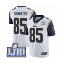 Men's Nike Los Angeles Rams #85 Jack Youngblood White Vapor Untouchable Limited Player Super Bowl LIII Bound NFL Jersey