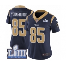 Women's Nike Los Angeles Rams #85 Jack Youngblood Navy Blue Team Color Vapor Untouchable Limited Player Super Bowl LIII Bound NFL Jersey