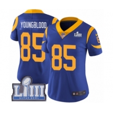 Women's Nike Los Angeles Rams #85 Jack Youngblood Royal Blue Alternate Vapor Untouchable Limited Player Super Bowl LIII Bound NFL Jersey