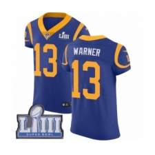Men's Nike Los Angeles Rams #13 Kurt Warner Royal Blue Alternate Vapor Untouchable Elite Player Super Bowl LIII Bound NFL Jersey