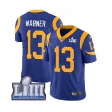 Men's Nike Los Angeles Rams #13 Kurt Warner Royal Blue Alternate Vapor Untouchable Limited Player Super Bowl LIII Bound NFL Jersey