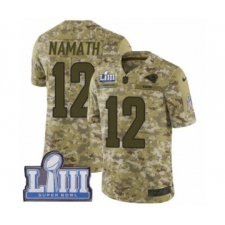 Men's Nike Los Angeles Rams #12 Joe Namath Limited Camo 2018 Salute to Service Super Bowl LIII Bound NFL Jersey