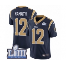 Men's Nike Los Angeles Rams #12 Joe Namath Navy Blue Team Color Vapor Untouchable Limited Player Super Bowl LIII Bound NFL Jersey