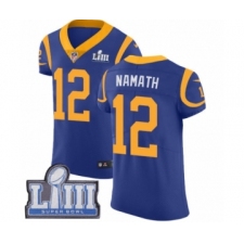 Men's Nike Los Angeles Rams #12 Joe Namath Royal Blue Alternate Vapor Untouchable Elite Player Super Bowl LIII Bound NFL Jersey