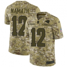 Youth Nike Los Angeles Rams #12 Joe Namath Limited Camo 2018 Salute to Service NFL Jersey